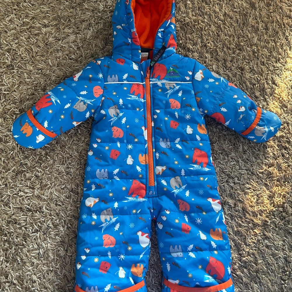Molehill Blue Animal Baby Bunting Snow Suit | Size 3 Months